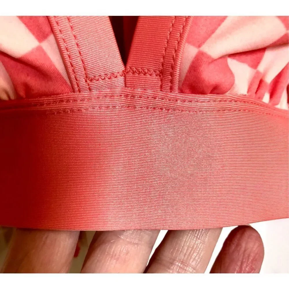 KONA SOL - NWT - L Sz 1X (16W - 18W) Halter Triangle Bikini Top in Pink & Peach